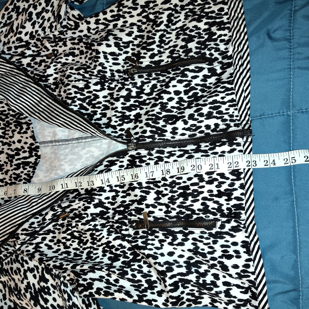 Ruby Rd. Monochrome Animal Print Bomber Jacket - Picture 2 of 5